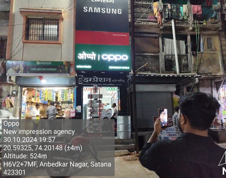 OPPO backlit signage installed at New Impression Agency, Satana, Nashik district