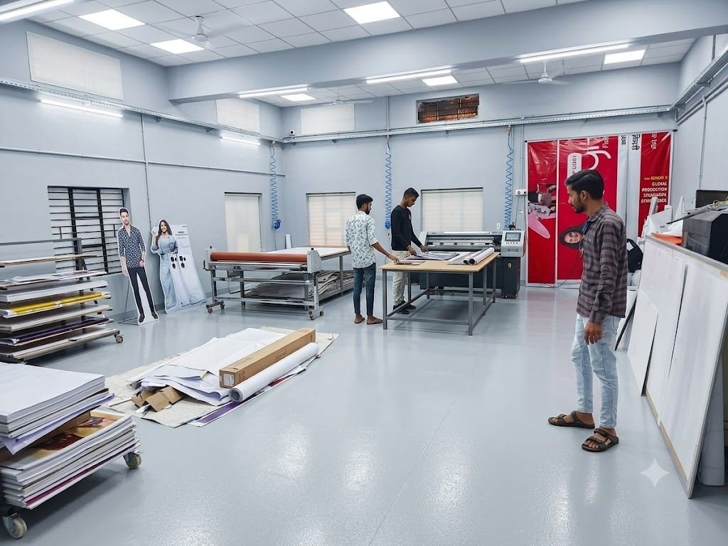Media Earth production floor — printing, lamination and finishing